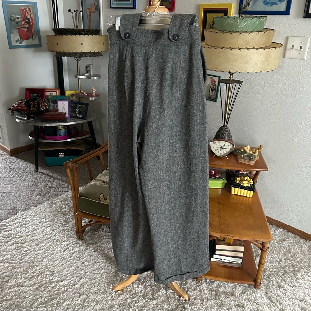 SOLD SOLD Retro Pants 1940s Style Gray Fleck M L UK 16 Vivien Of Holloway - Picture 9 of 10